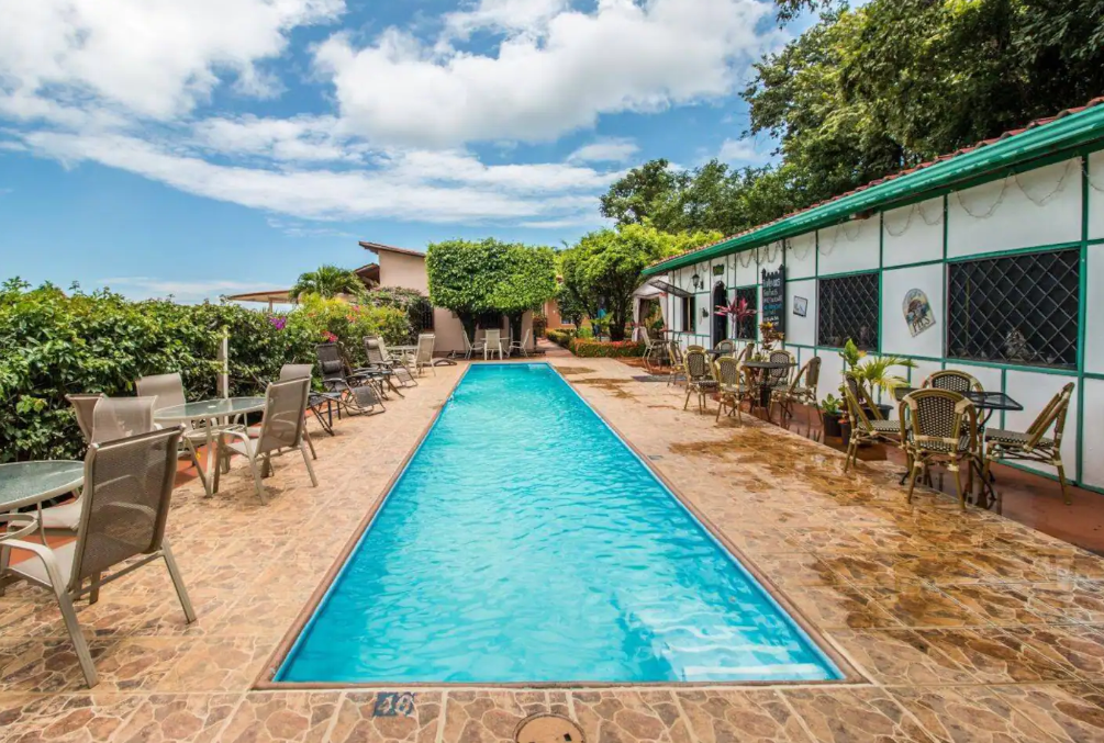Pool and patio area at K-Rae’s Irish Pub and Restaurant